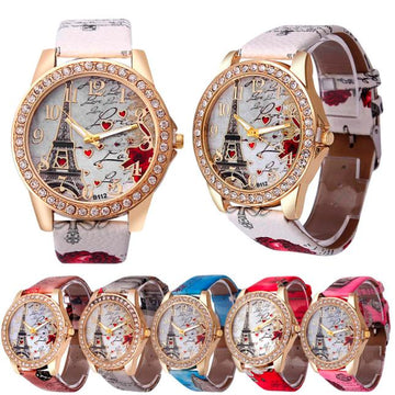 Montre Femme Vintage Tour Eiffel Strass
