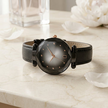 Montre Femme Ciel Étoilé Verre Facetté Maille