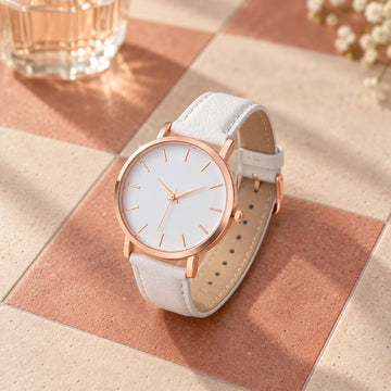 Montre Femme Minimaliste Cuir Or Rose
