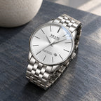 Montre Homme Squelette Luxe Acier – acier, cadran blanc